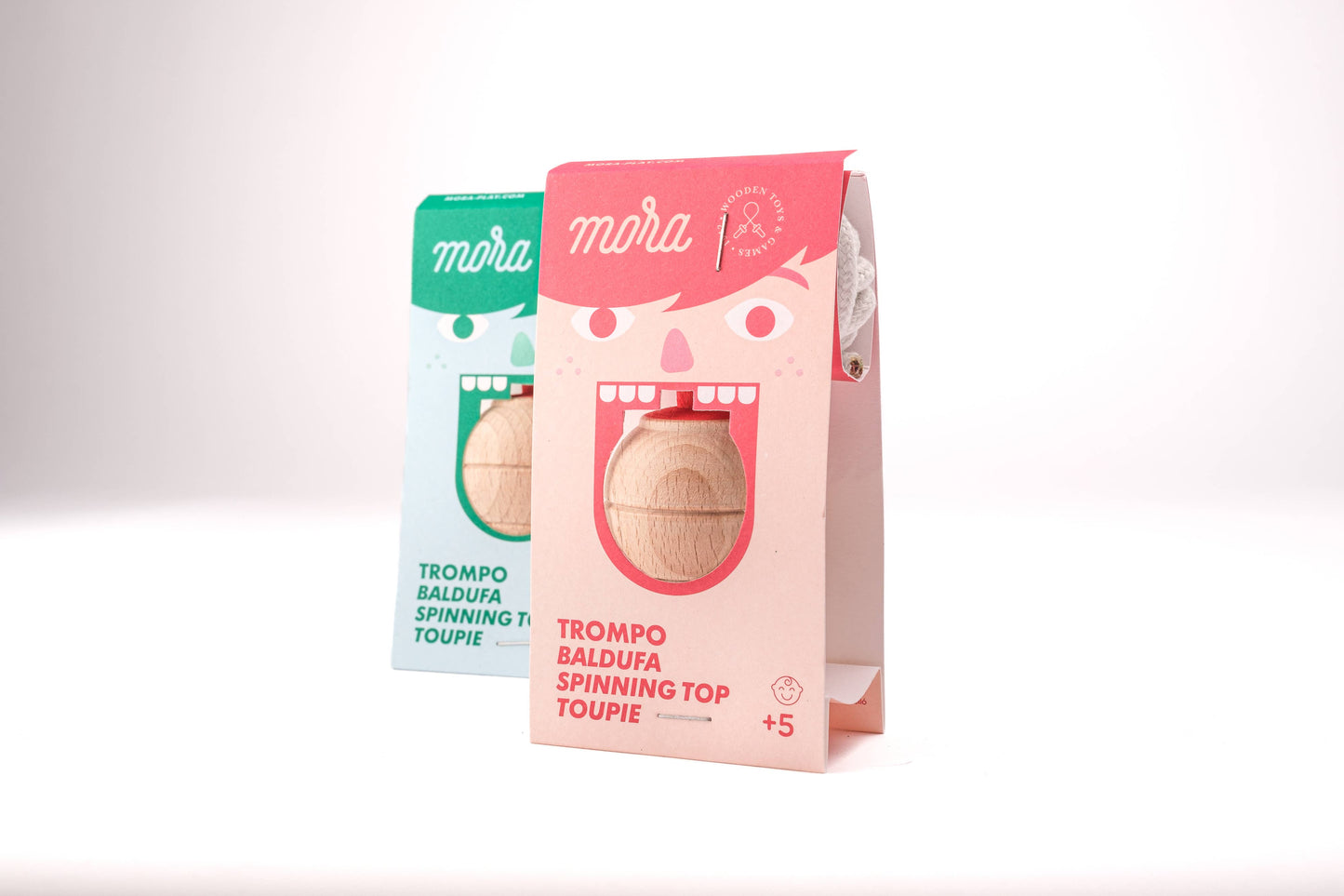 Klassischer Holz-Kreisel mit Baumwollseil | Zeitloses Spielzeug für Kinder