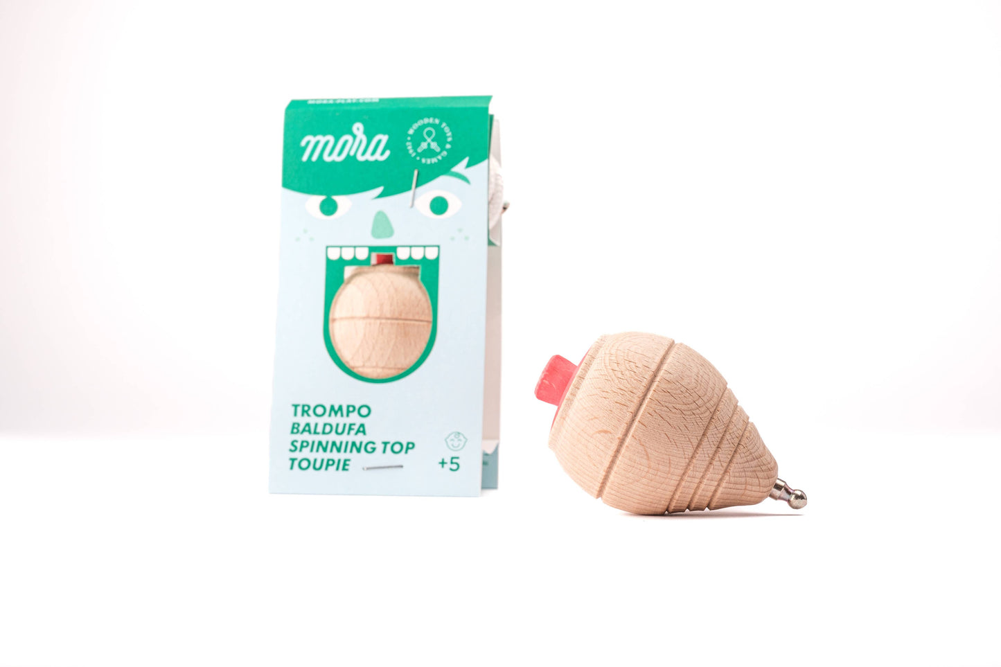 Klassischer Holz-Kreisel mit Baumwollseil | Zeitloses Spielzeug für Kinder