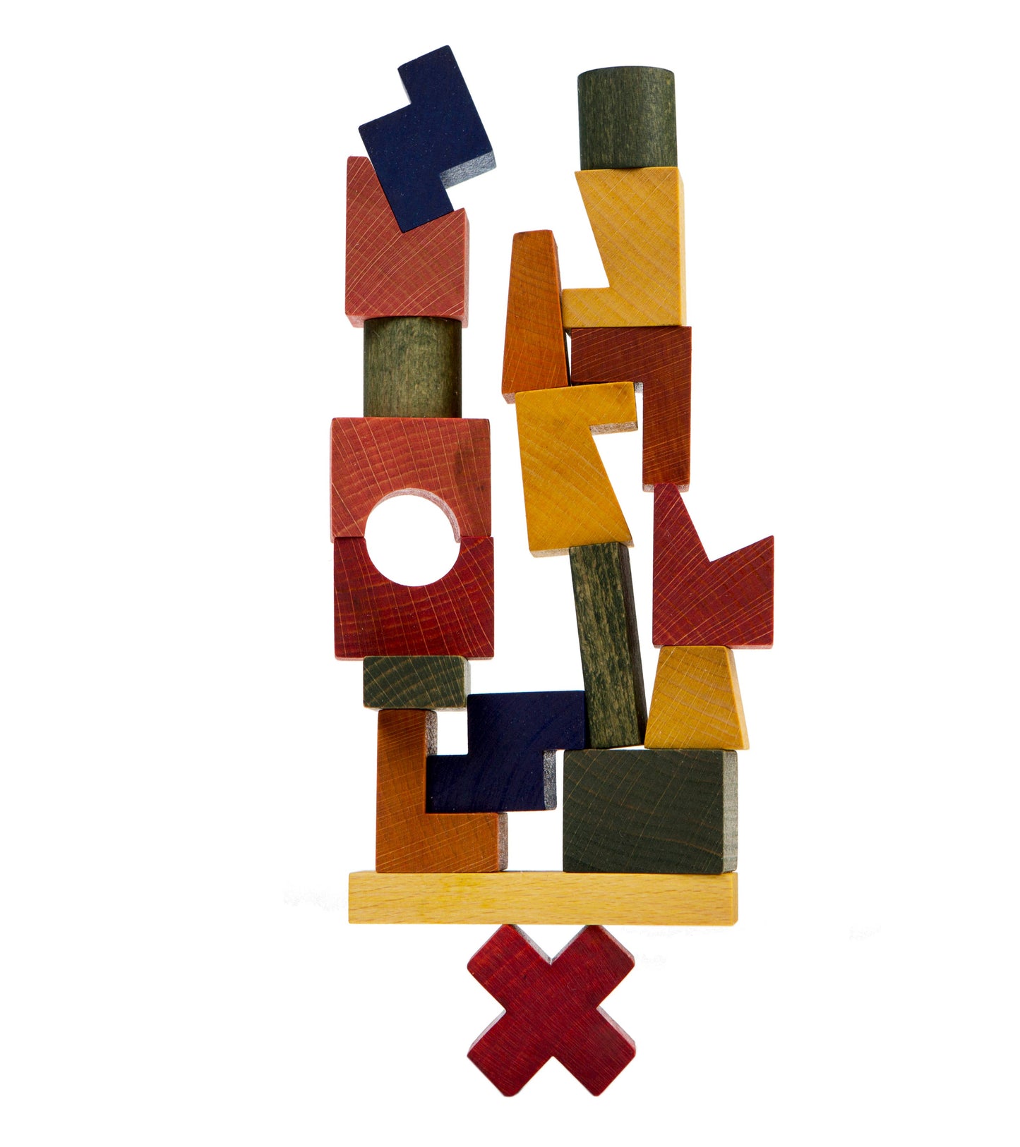 Stapelbarer Montessori-Spielzeugturm Regenbogen – Bausteine aus Holz