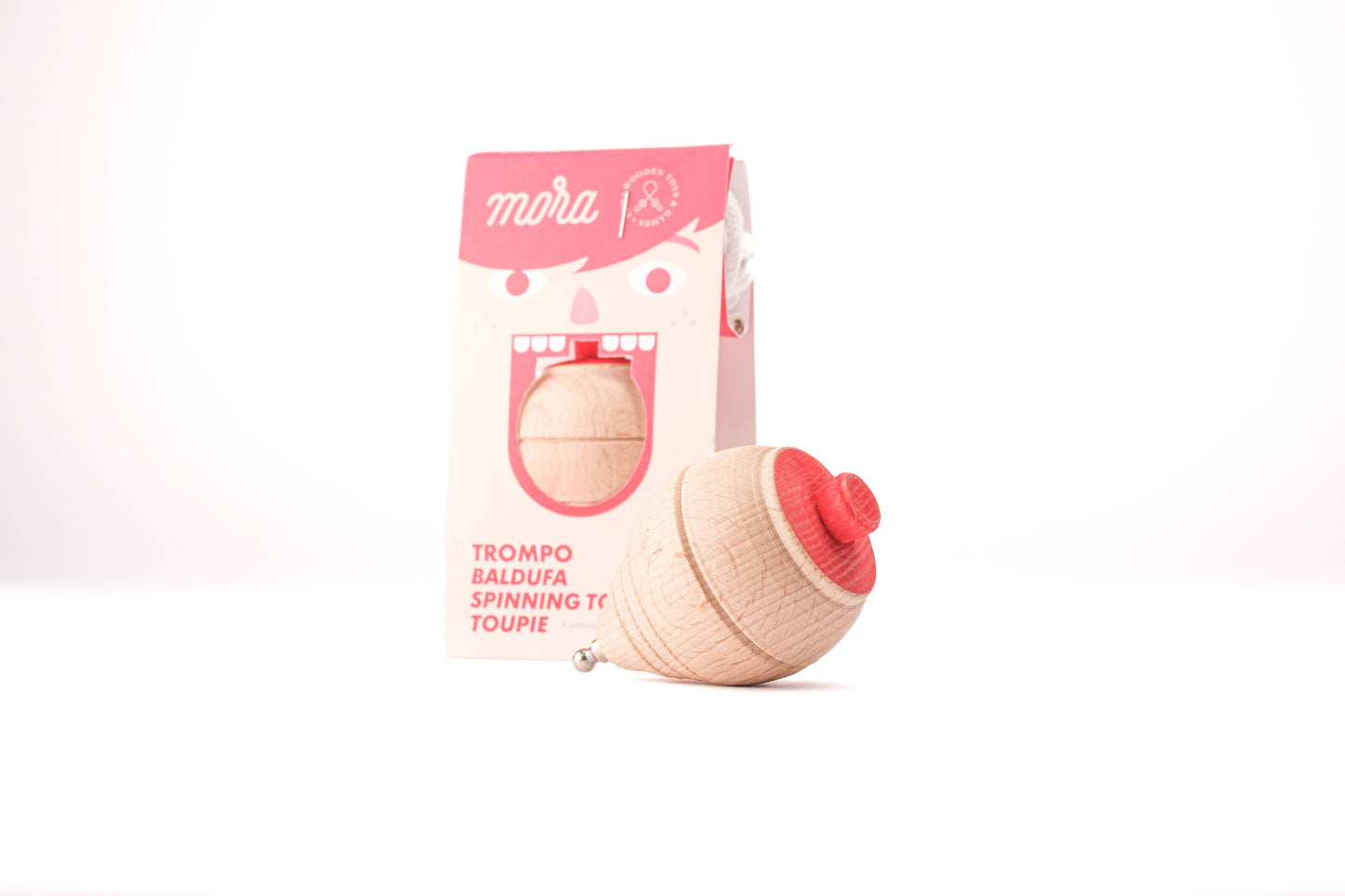 Klassischer Holz-Kreisel mit Baumwollseil | Zeitloses Spielzeug für Kinder